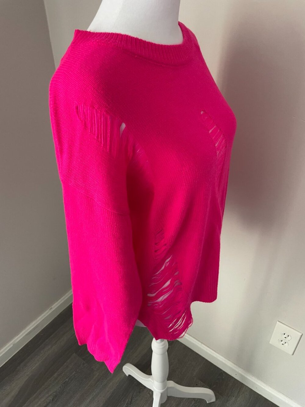 Pink Distressed Sweater - Picture 2 of 6